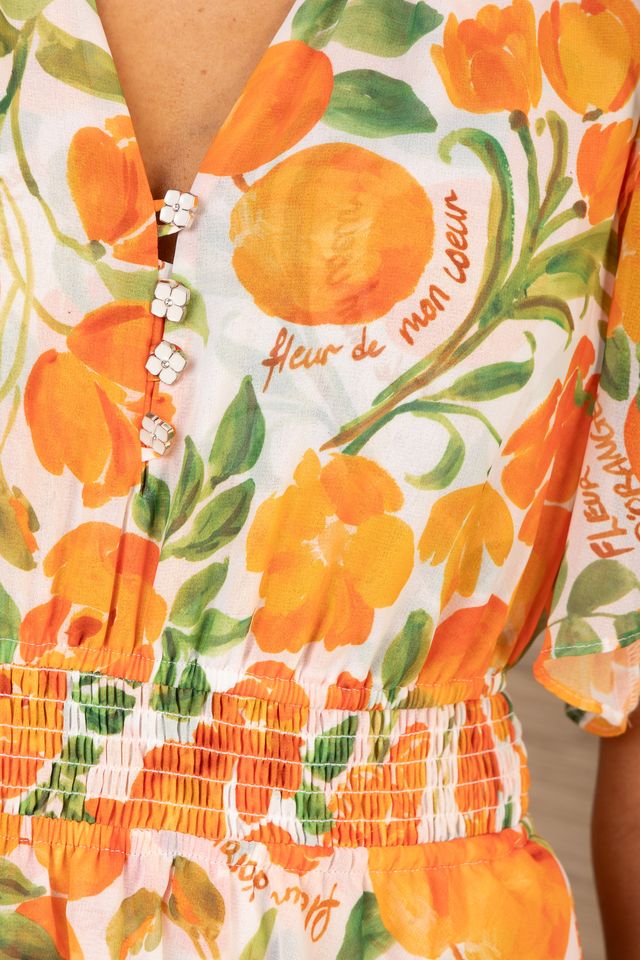 Hale Bob- Milena Tiered Maxi Dress in Orange