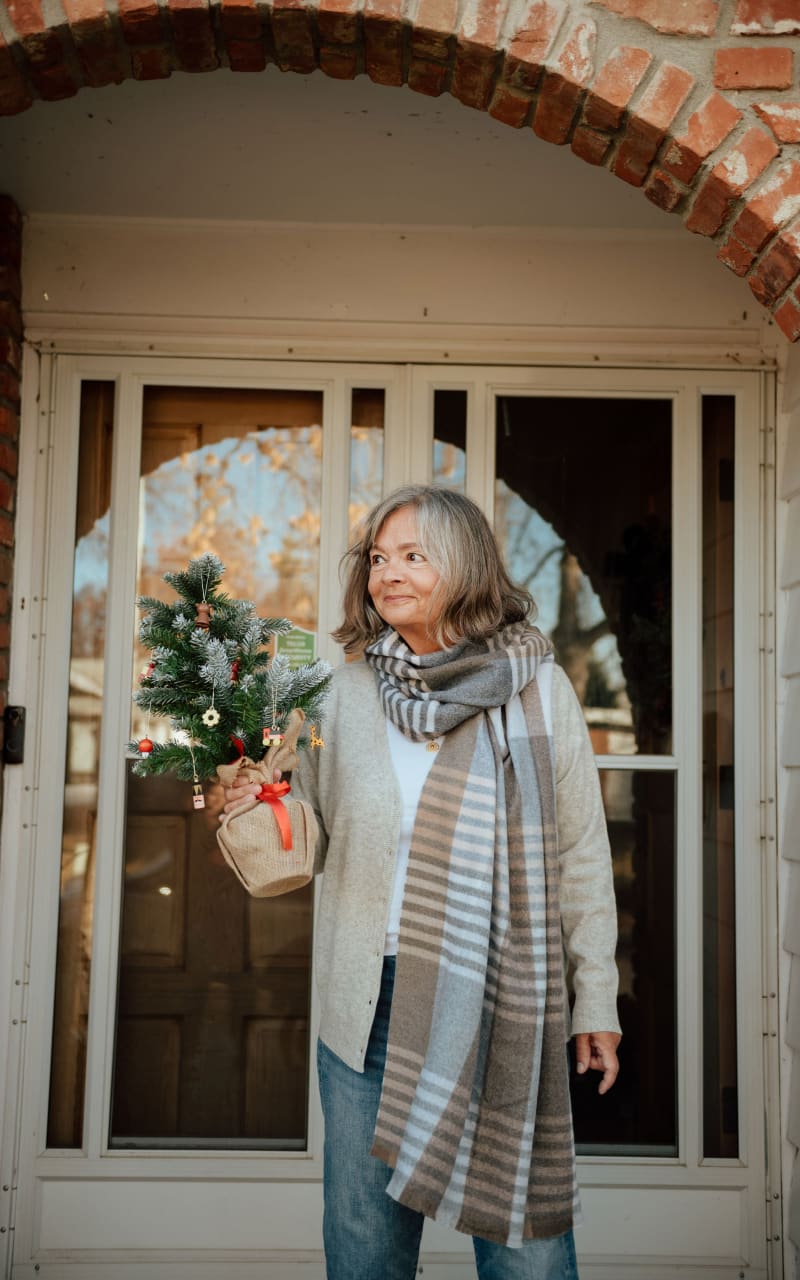 We The Label- Button Cashmere Cardigan in Heather Grey