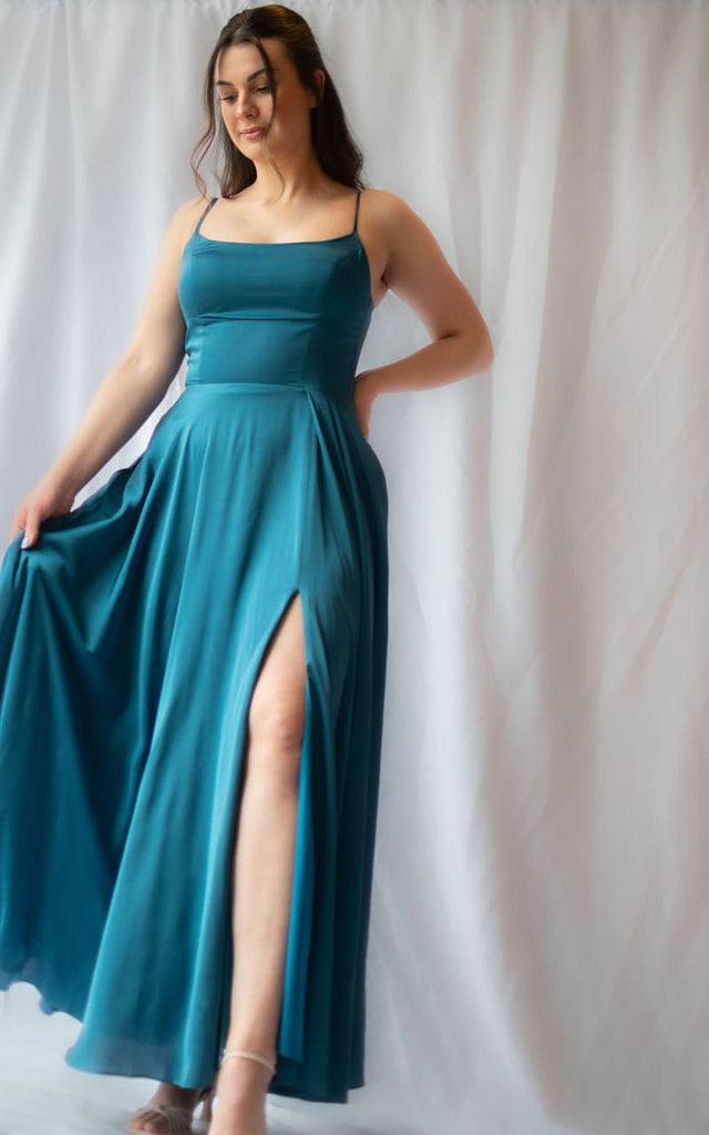 Ladivine- Satin A-Line Gown - Dress