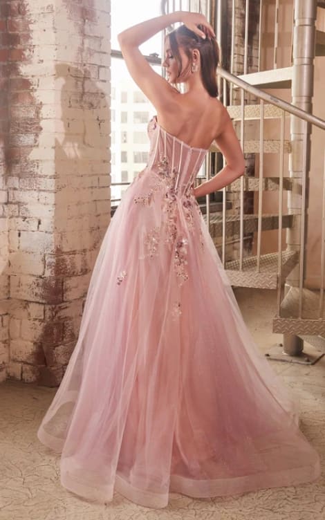 Ladivine- Strapless Layered Tulle Ball Gown - Dress