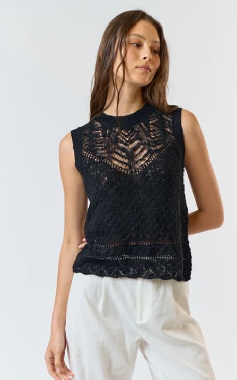 Lalavon- Sleeveless Knit Top - sweater