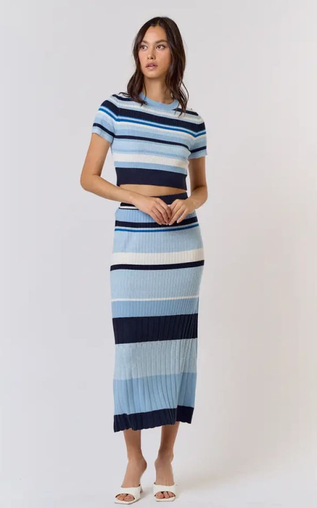 LALAVON - Stripe Sweater Skirt