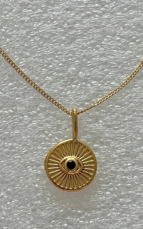 Namaste- Large Evil Eye 2.0 Necklace in Gold