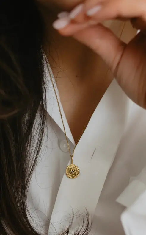 Namaste- Large Evil Eye 2.0 Necklace in Gold
