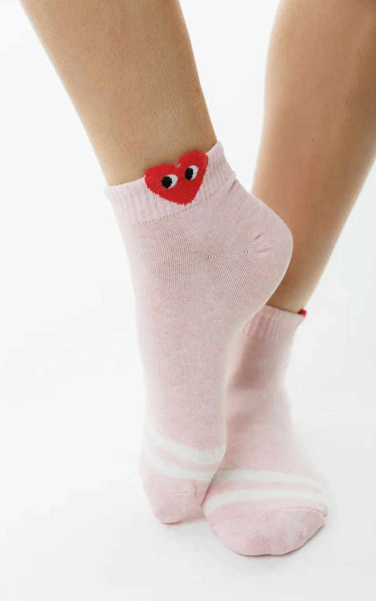 LimLim - Crew Heart Falling in Love Stripe Socks