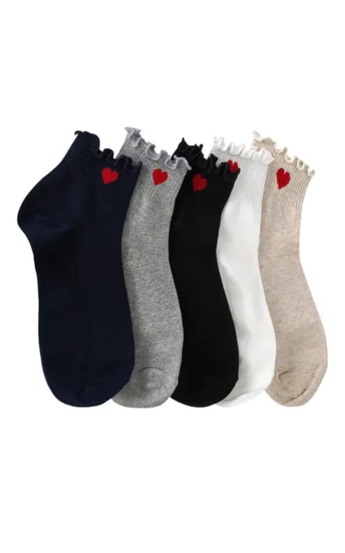 LimLim- Frill Heart Ankle Sock - Socks
