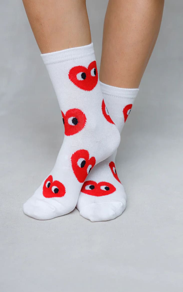 LimLim- I Heart You Socks in White
