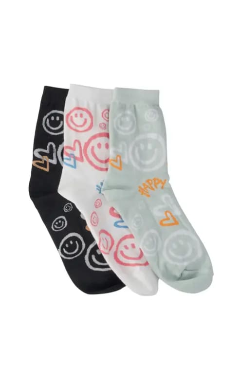 LimLim- Light Smiley Socks in White