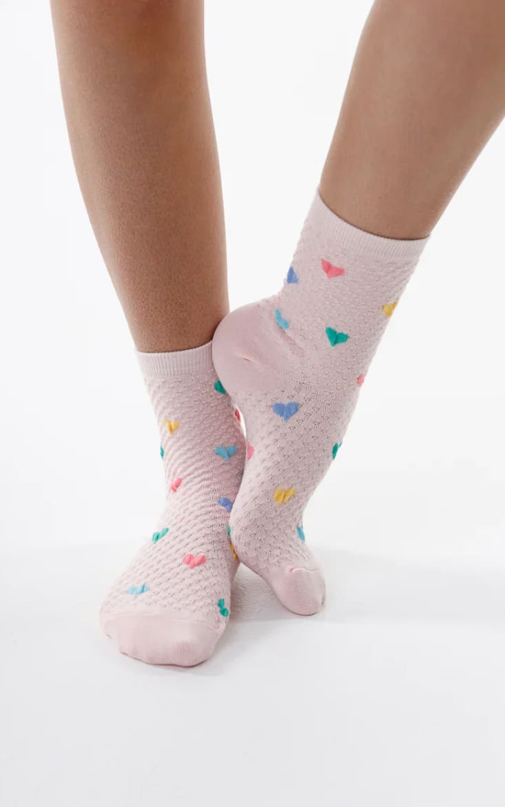 LimLim- Light Heart Socks - Pink - accessories