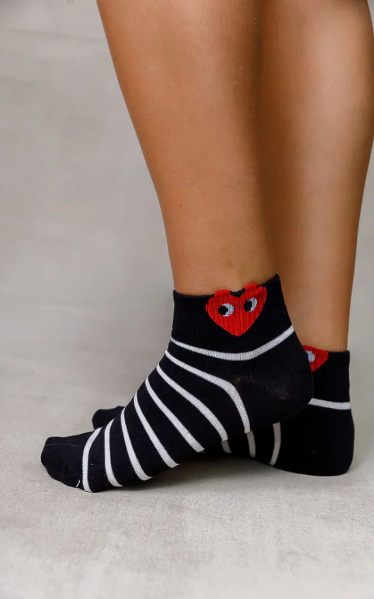 LimLim- Short Heart Stripe Socks - accessories