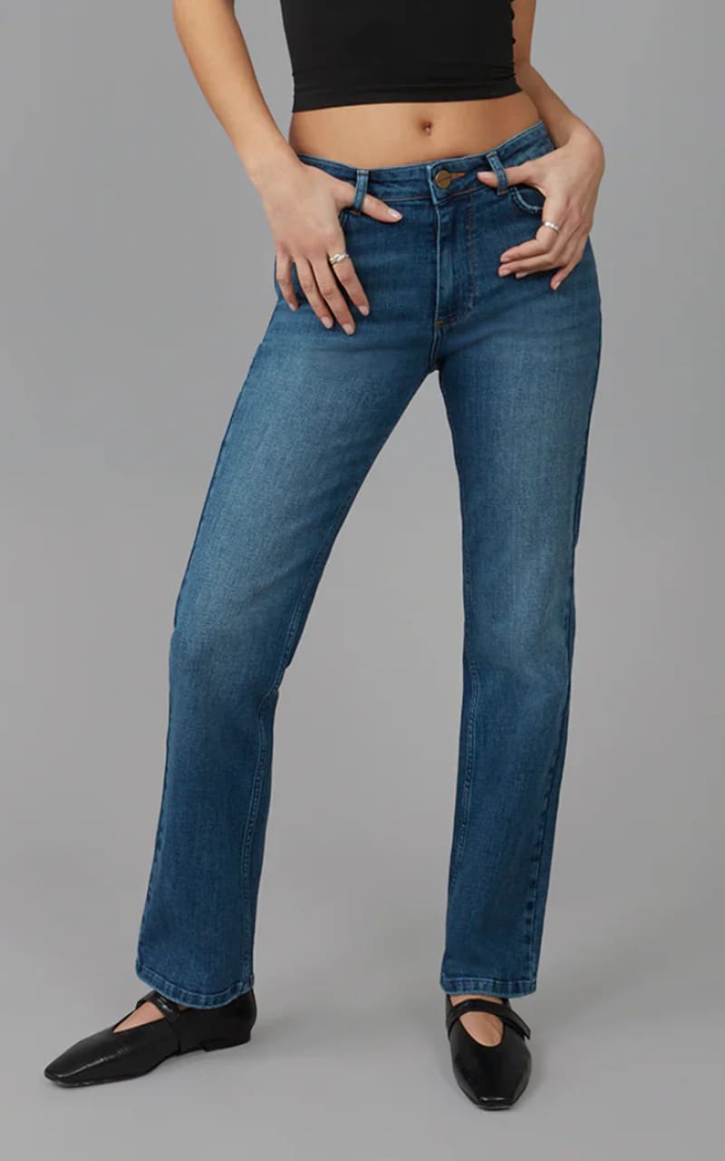 Lola Jeans- Denver High Rise Straight Leg Jeans in Dim Sky