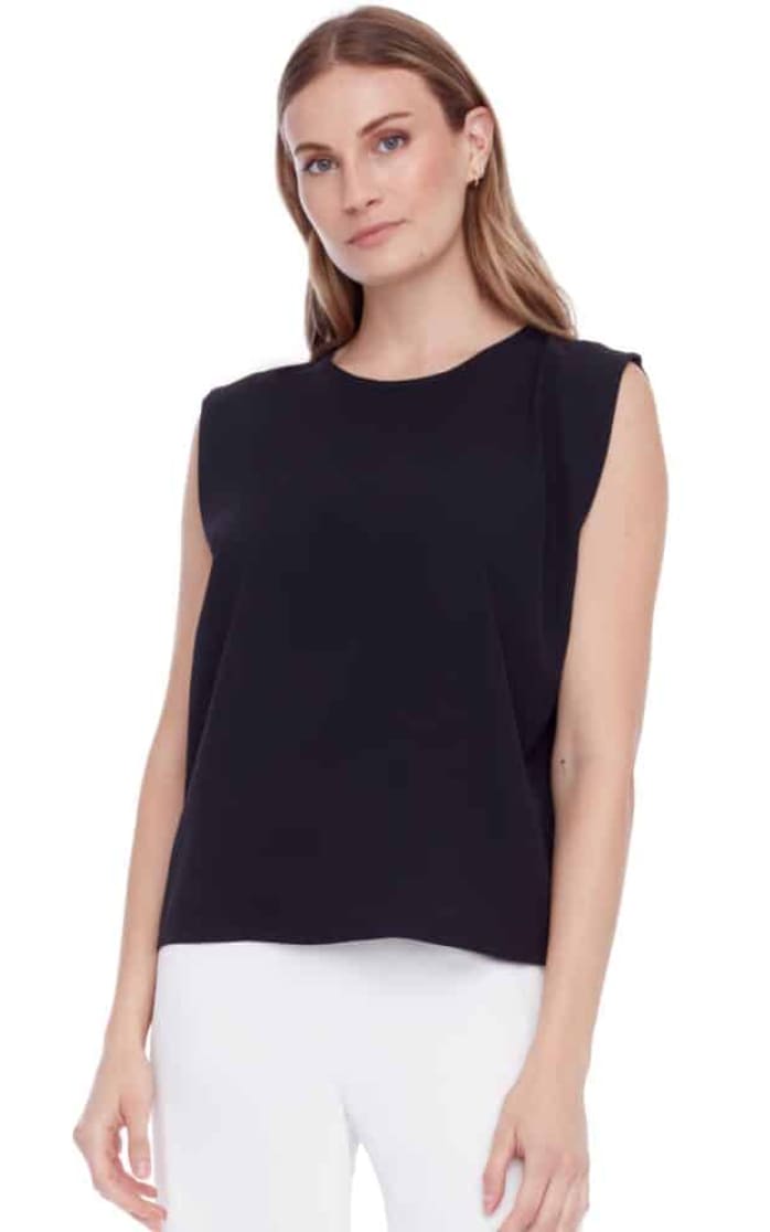 ILTM - Maylee Solid Vegan Silk Sleeveless Top - Black / XS