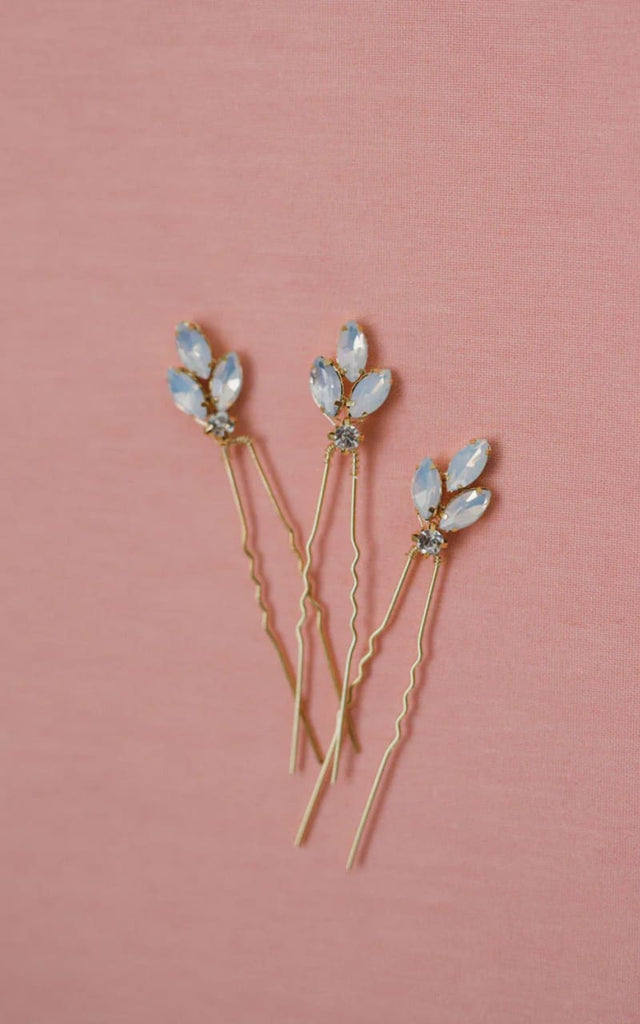 Luna & Stone - Opal Hair Pins { Set of Three } - jewelry