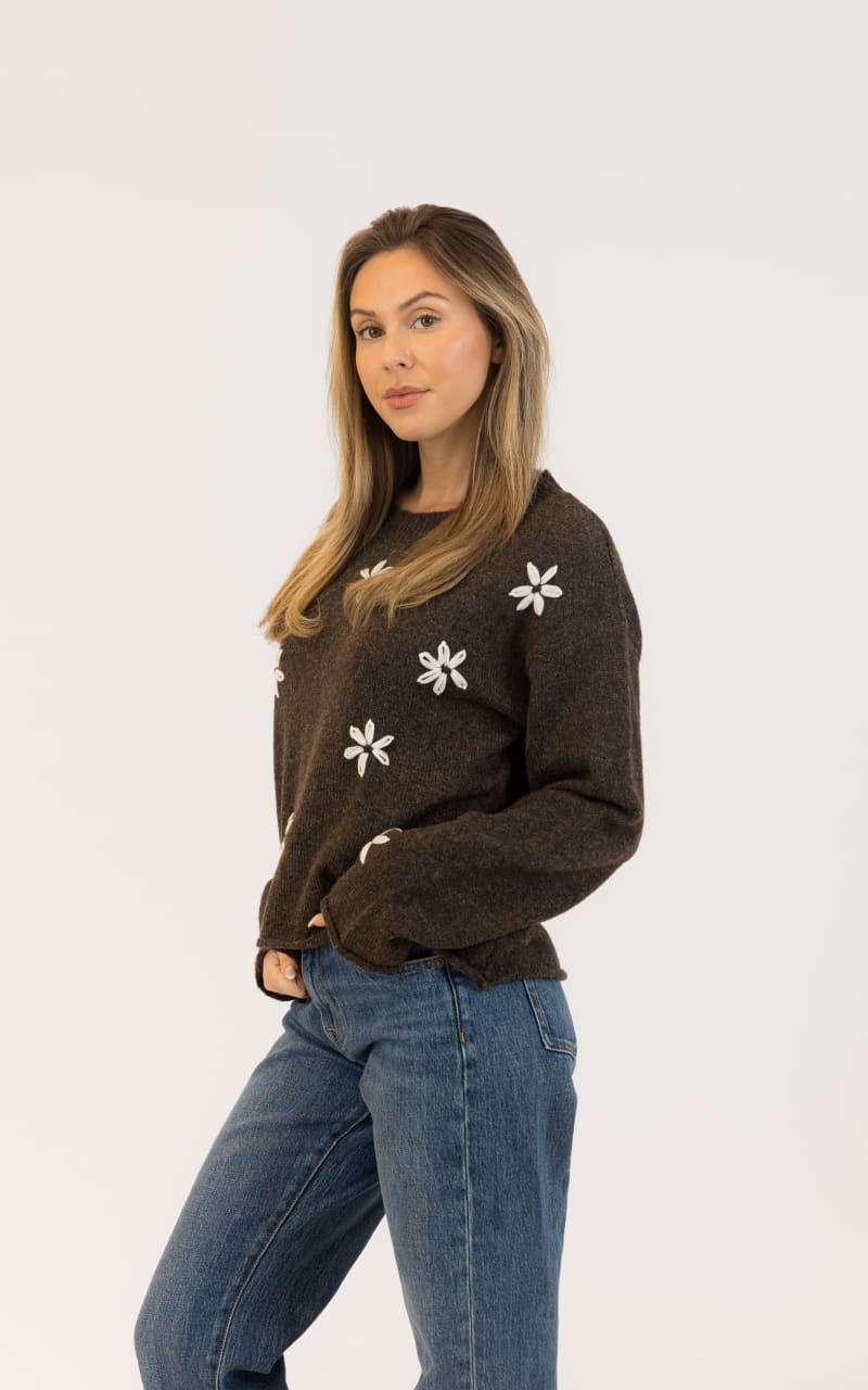 Lyla + Luxe Aiden Daisy Crewneck Sweater SWEATER &