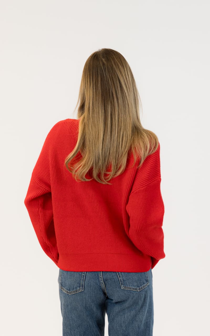 Lyla + Luxe Avery Crewneck Sweater in Red SWEATER &