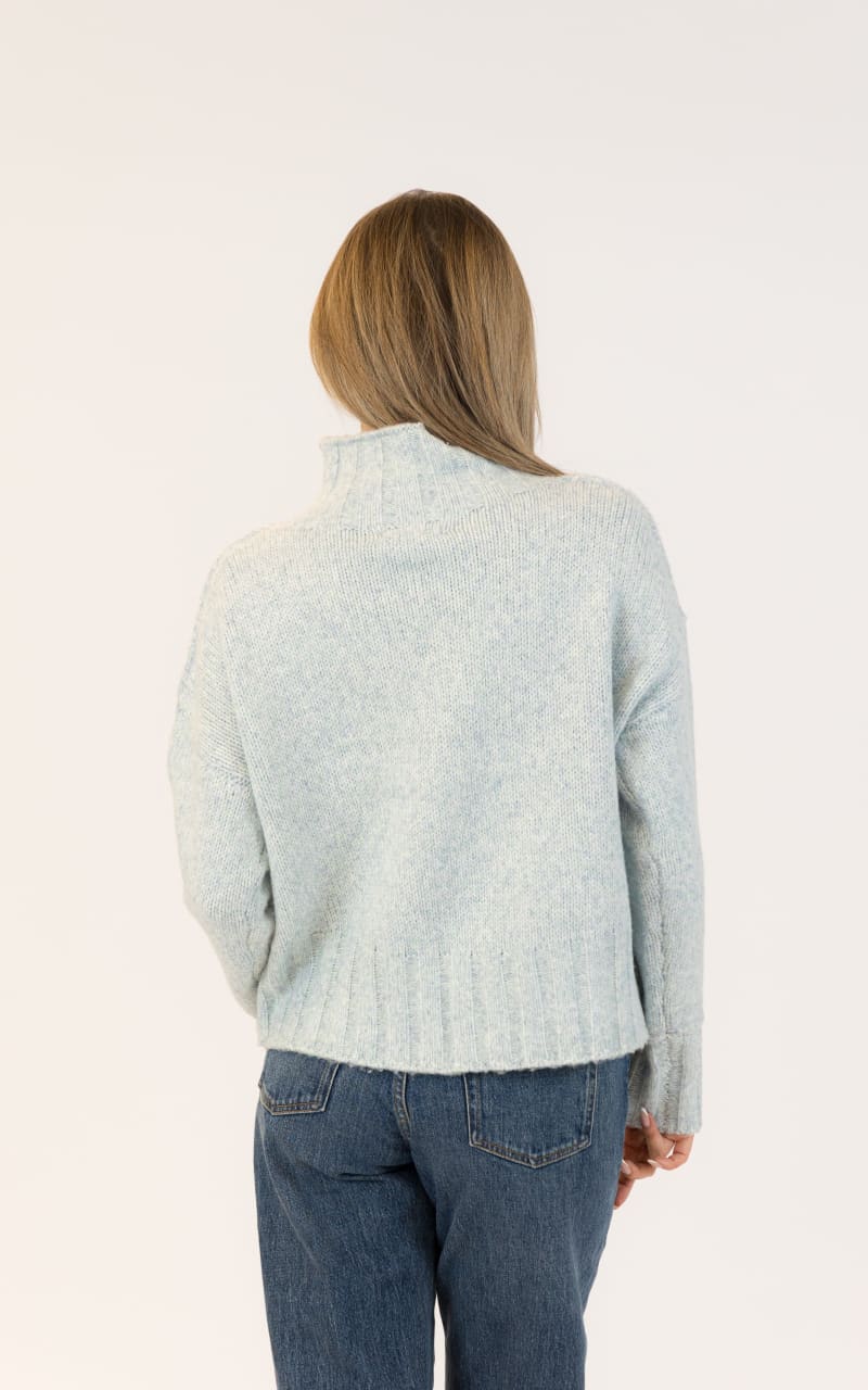 Lyla + Luxe Calli Mockneck Sweater in Blue Green SWEATER &