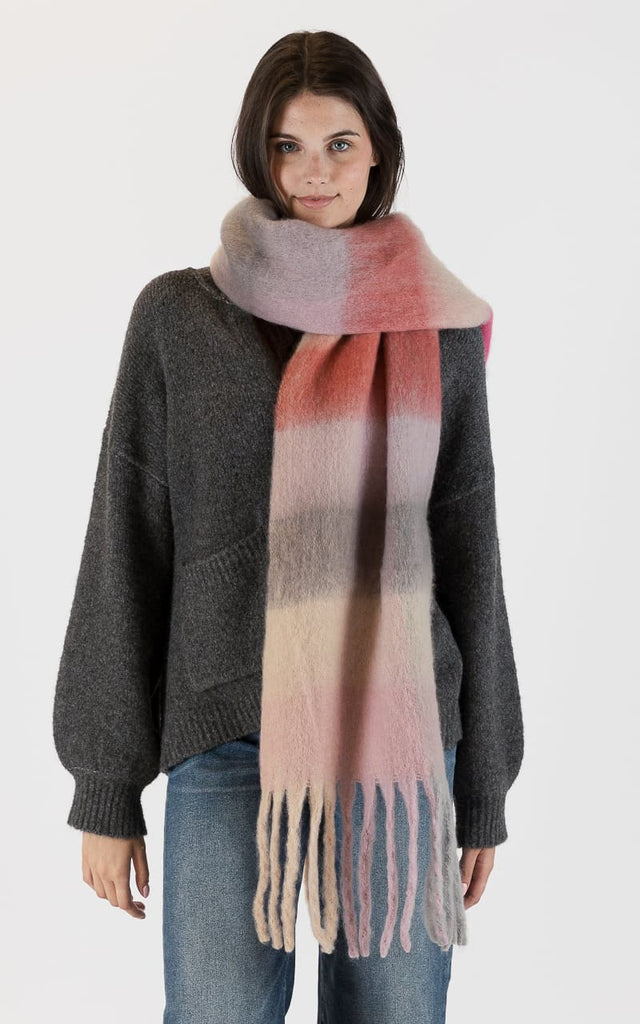 Lyla + Luxe - Checkered Scarf - RUSTY