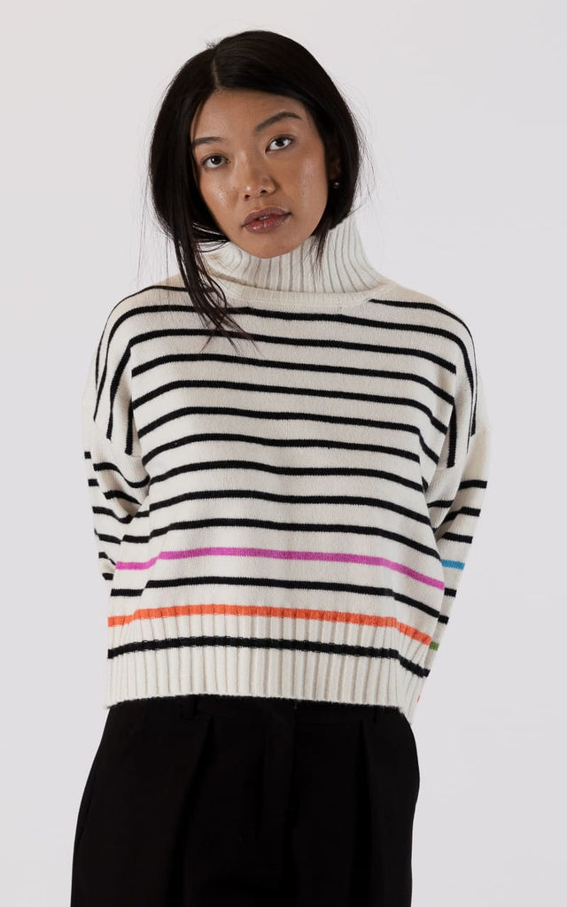 Lyla + Luxe- Curtis Stripped Sweater - sweater