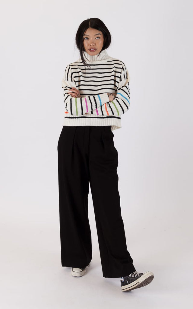 Lyla + Luxe- Curtis Stripped Sweater - sweater