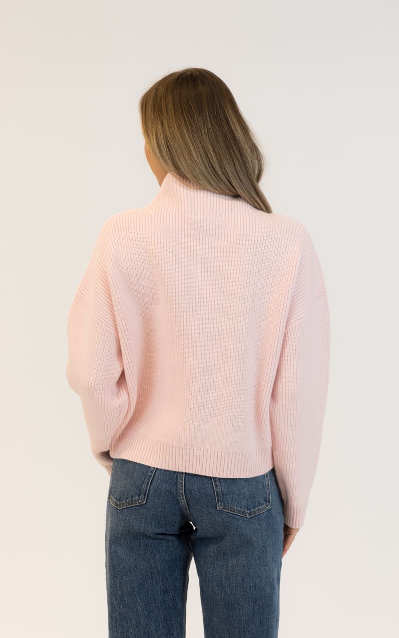 Lyla + Luxe Evolet Mockneck Sweater in Pale Pink SWEATER &