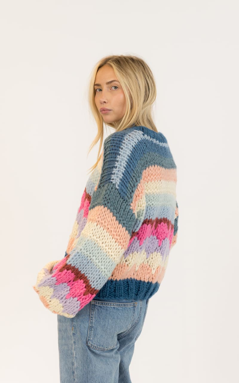 Lyla + Luxe Hannah Handmade Crewneck Sweater in Multi