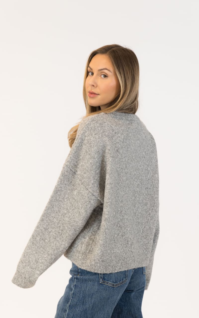 Lyla + Luxe Holly Crewneck Sweater in Grey SWEATER &
