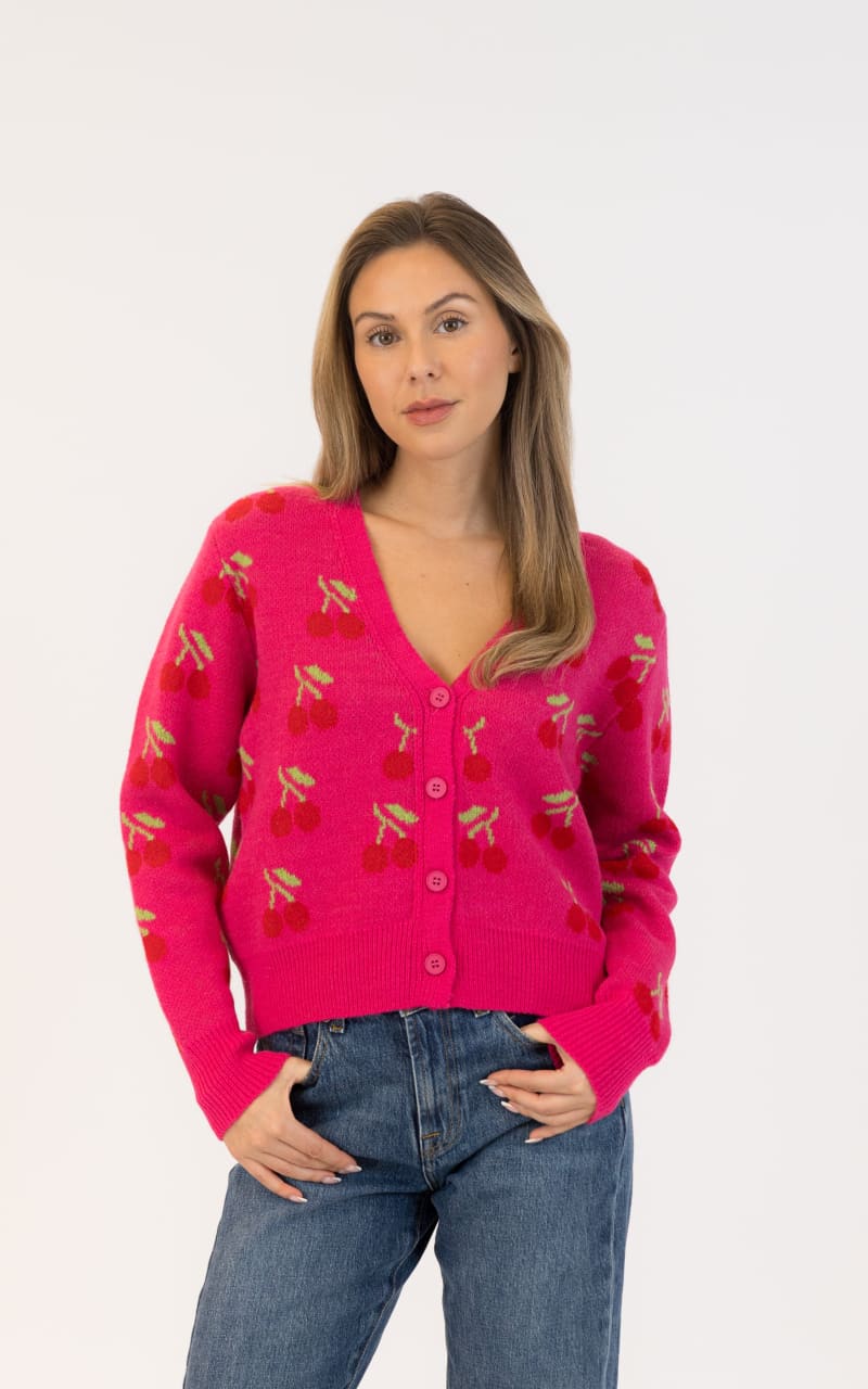 Lyla + Luxe Kailie Cherry Cardigan SWEATER & SWEATSHIRT