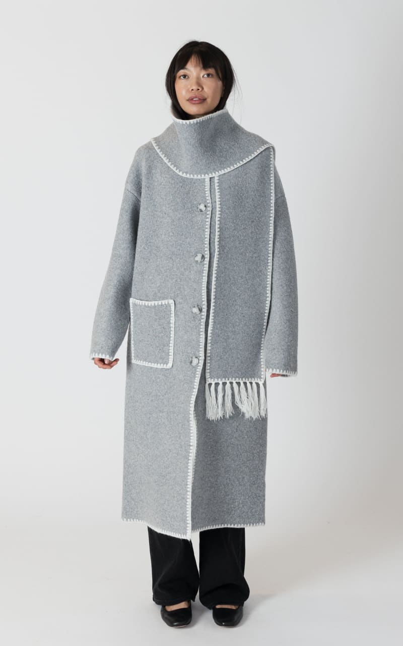 Lyla + Luxe- Delaney Long Coat with Detachable Scarf