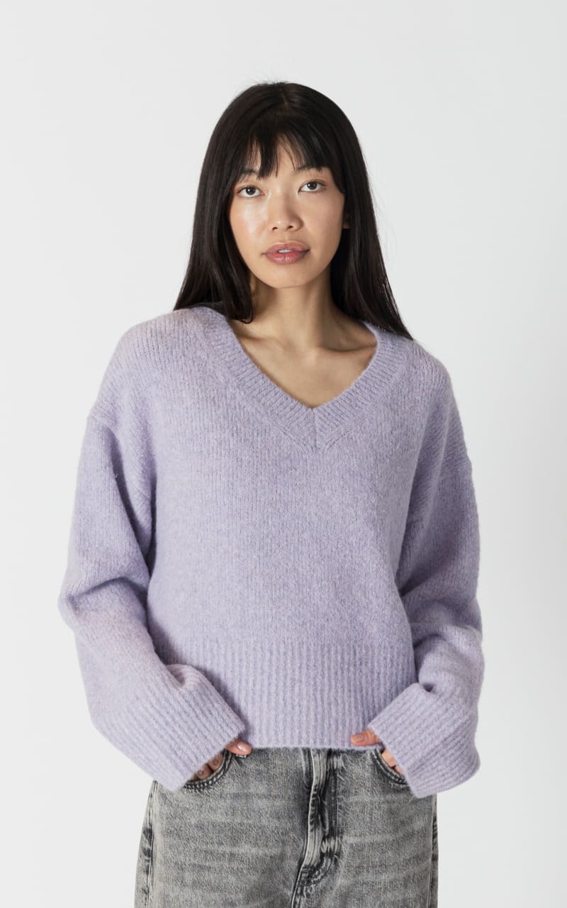 Lyla + Luxe- Etta Luxe Evo V-Neck Sweater - Lilac / XS