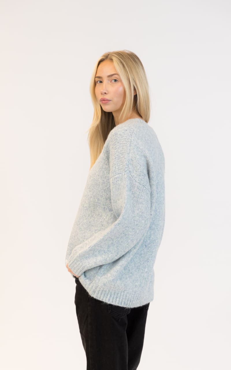 Lyla + Luxe Opal Crewneck Sweater in Blue Green Marl