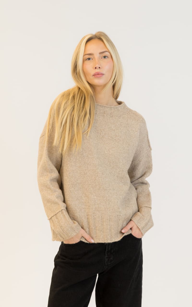 Lyla + Luxe- Tanya Crewneck Sweater - Latte / XS - SWEATER