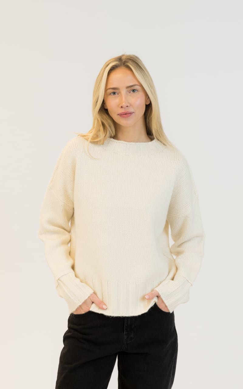 Lyla + Luxe- Tanya Crewneck Sweater - Snow White / XS