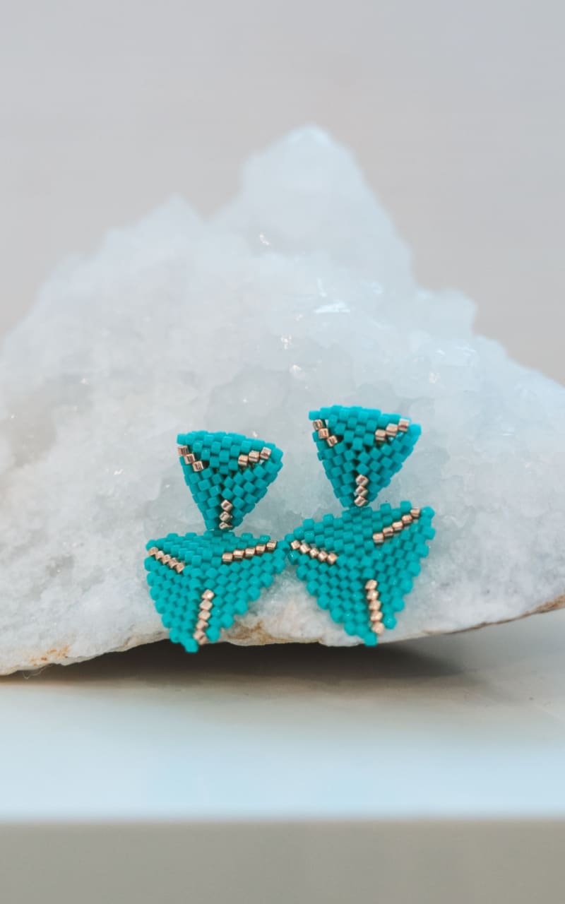 Mamawi Creations - Peyote Studs Light Teal jewelry