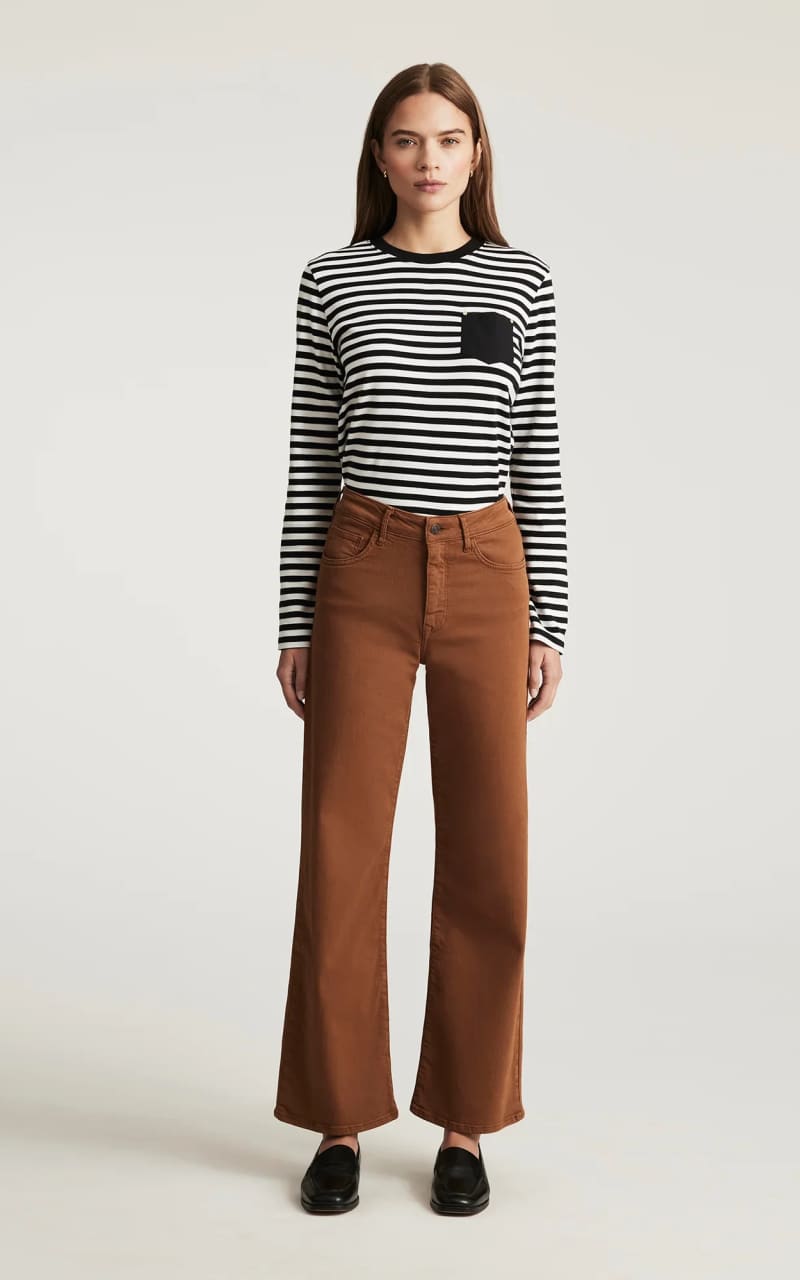 Mavi- Alena High Rise Wide Leg in Camel Flex Blue - denim