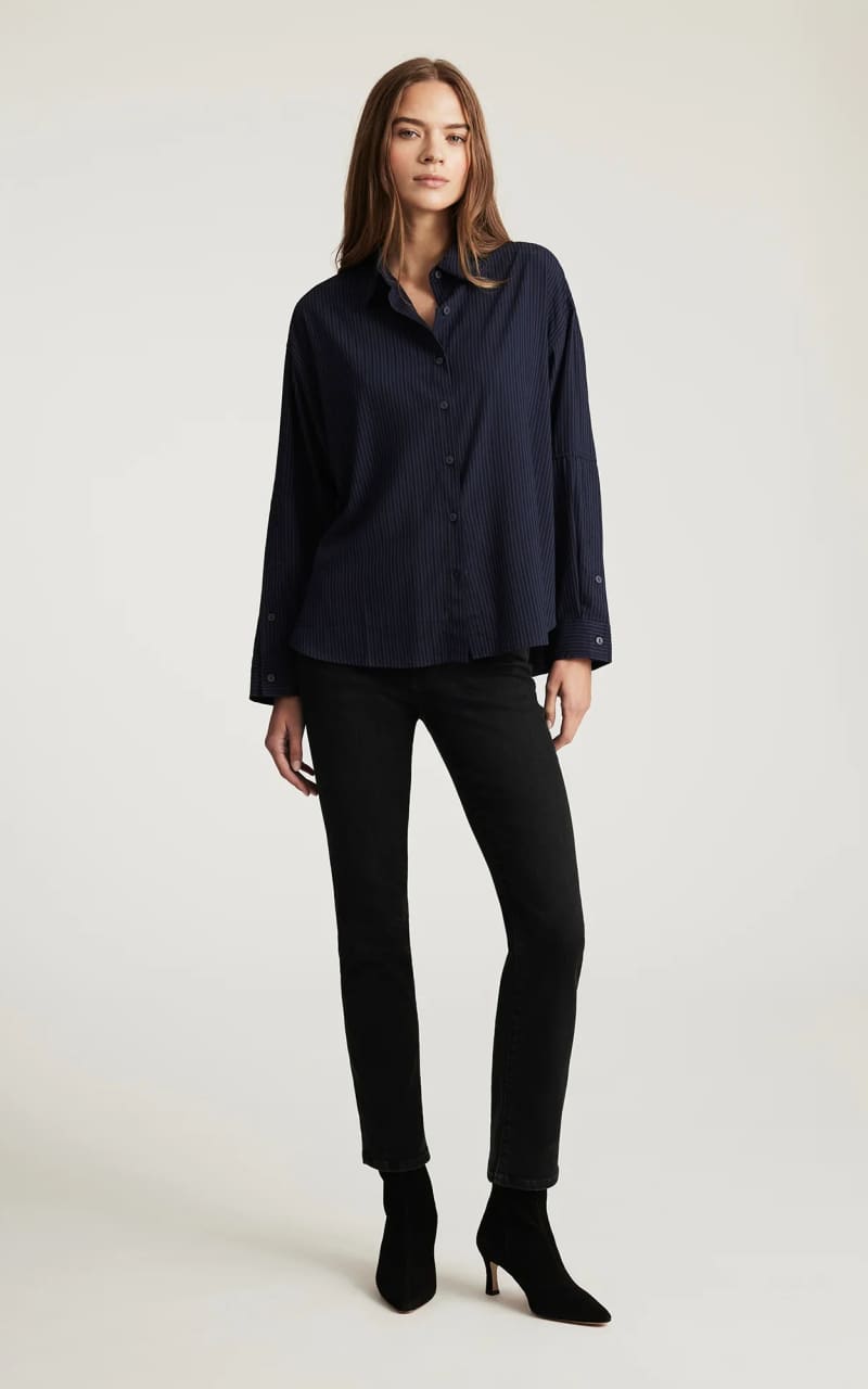 Mavi - Kendra Straight Leg Jeans in Dark Smoke Flex Blue