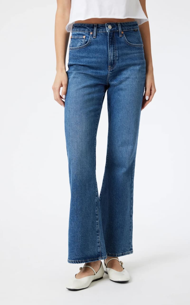 Mavi- Los Angeles Flare Jean in Mid Brushed Classic Blue