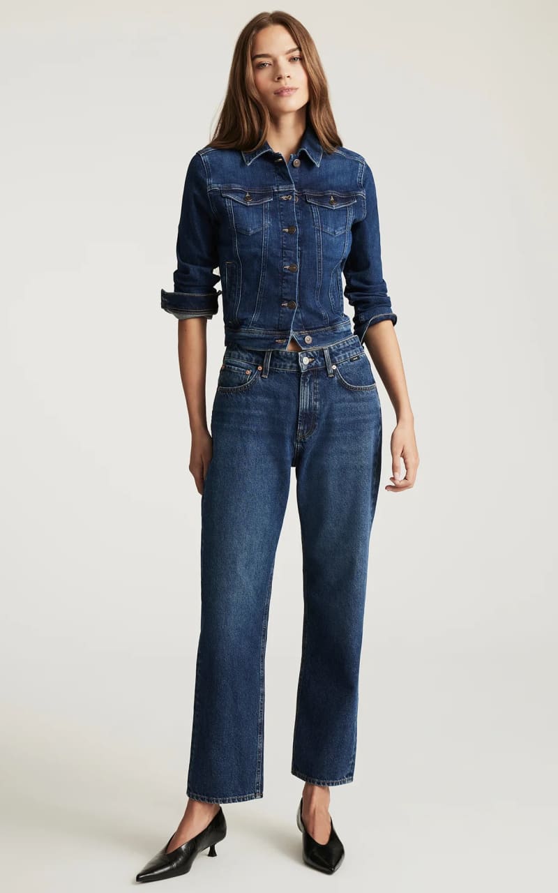 Mavi Savannah Straight Leg Jean in Deep Brushed Classic