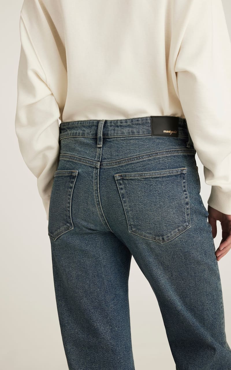Mavi- Taylor High Rise Straight Leg Jean in Mid Used Gold