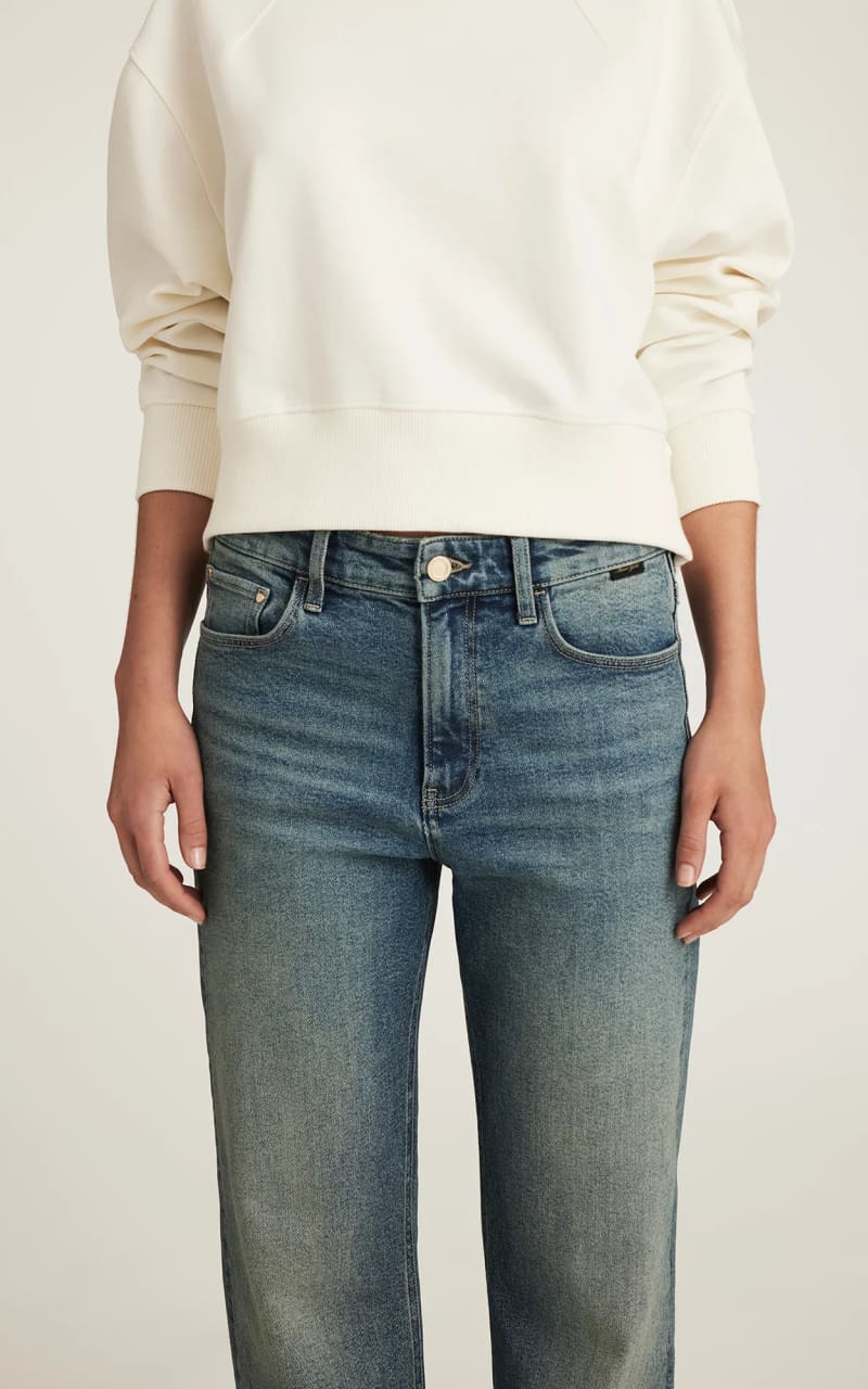 Mavi- Taylor High Rise Straight Leg Jean in Mid Used Gold