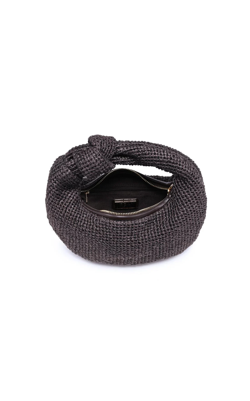 Urban Expressions- Tracy Straw Love Knot Clutch in Chocolate