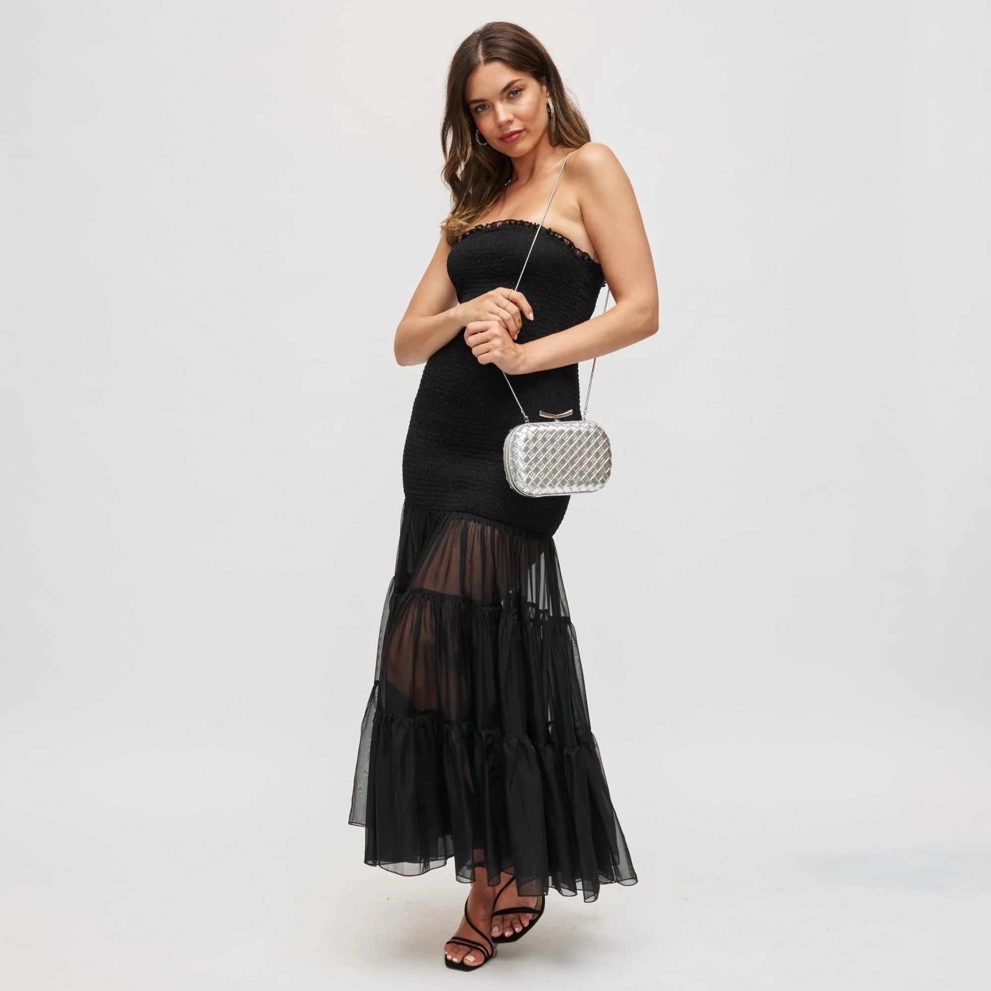Urban Expression- Allison Weaved Evening Bag in Silver