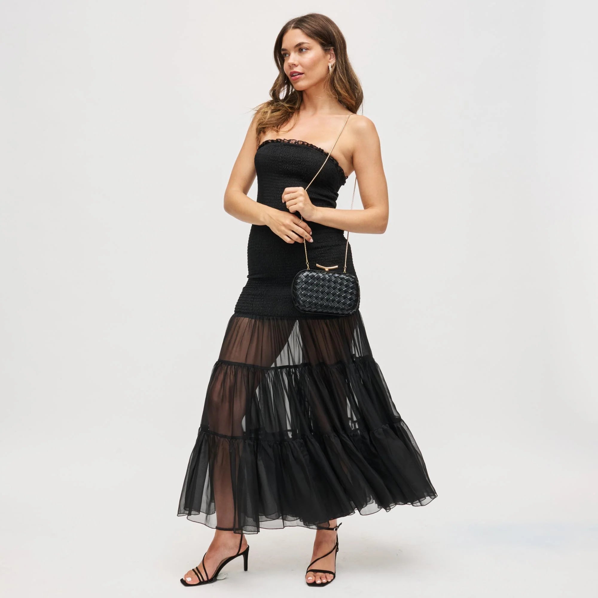 Urban Expression- Allison Weaved Evening Bag in Black