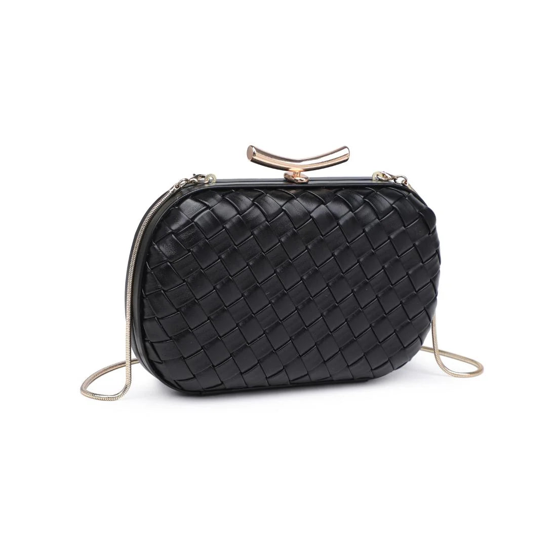 Urban Expression- Allison Weaved Evening Bag in Black