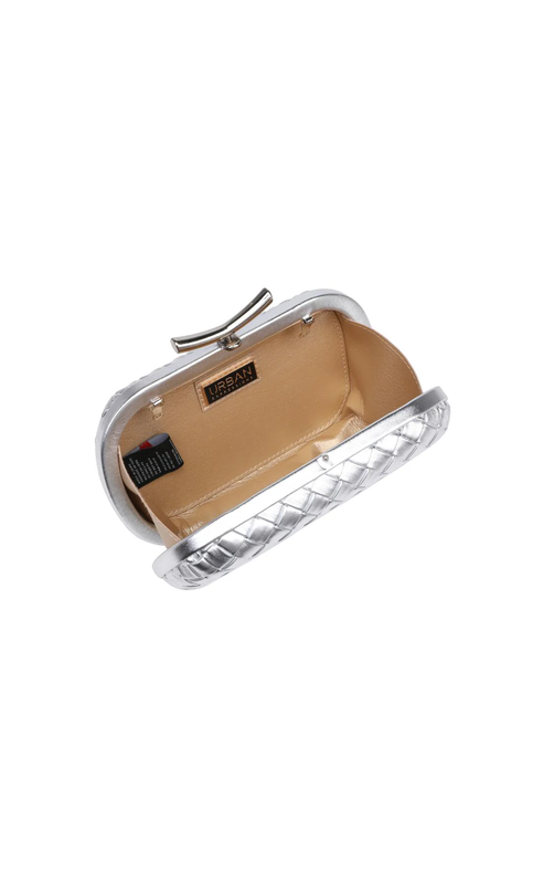 Urban Expression- Allison Weaved Evening Bag in Silver