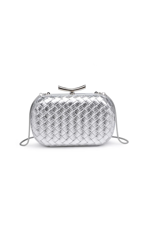 Urban Expression- Allison Weaved Evening Bag in Silver