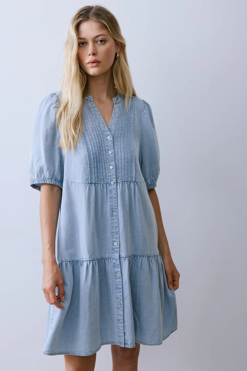 Melissa Nepton- Colton Dress in Light Blue Wash