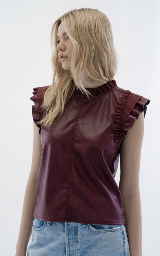 Melissa Nepton- Milo Faux Leather Top - Shirts & Tops