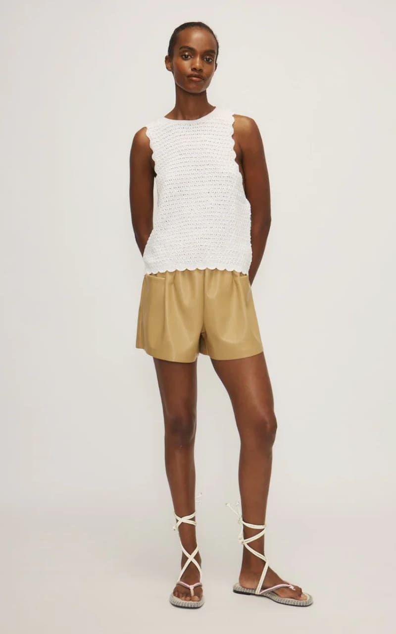 Melissa Nepton- Mirali Knit Tank - White / XS - T-SHIRT &