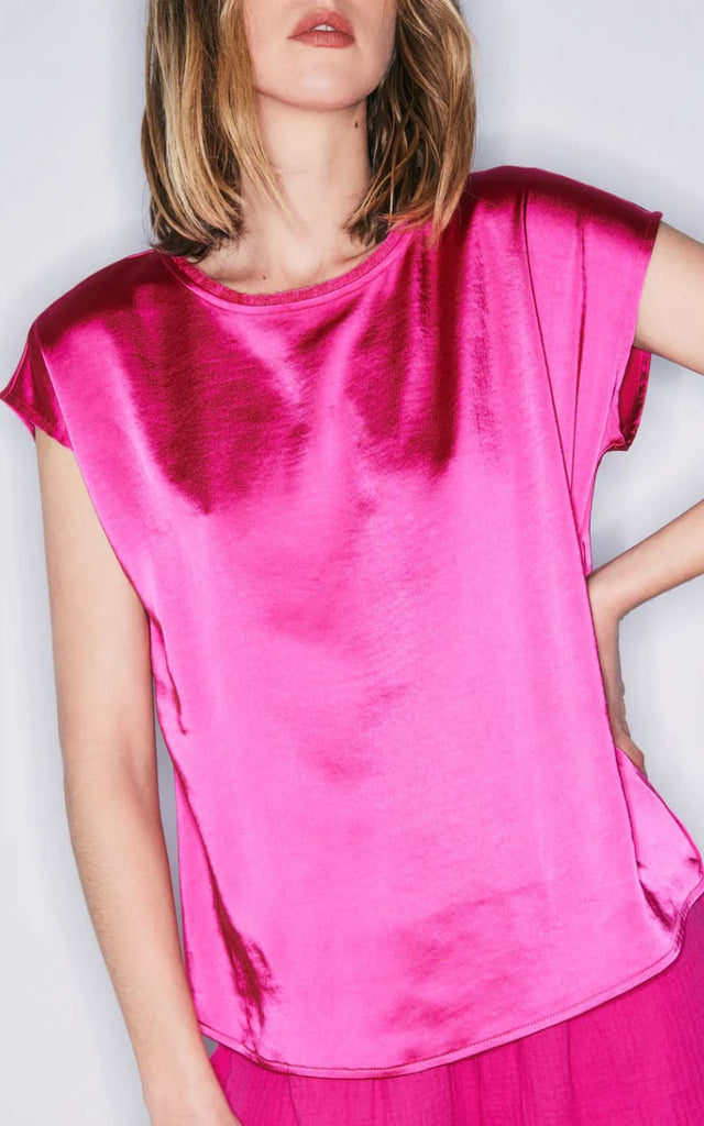 Melissa Nepton - Willow Satin Tee - Pink Glow / XS Shirts &