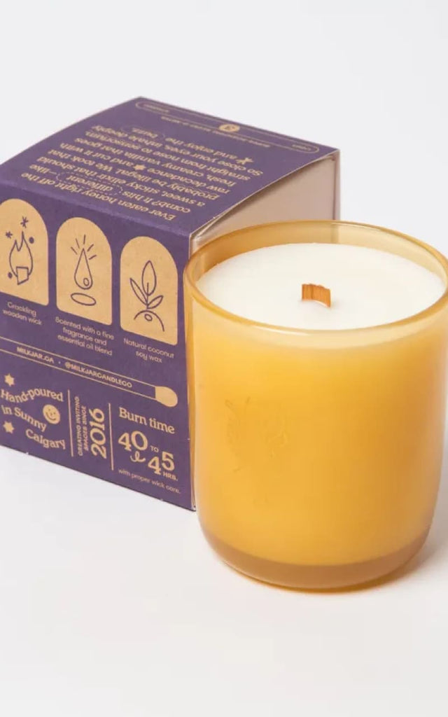 Milk Jar- Coconut Soy Wood Wick Candle in Before Sunrise 8oz